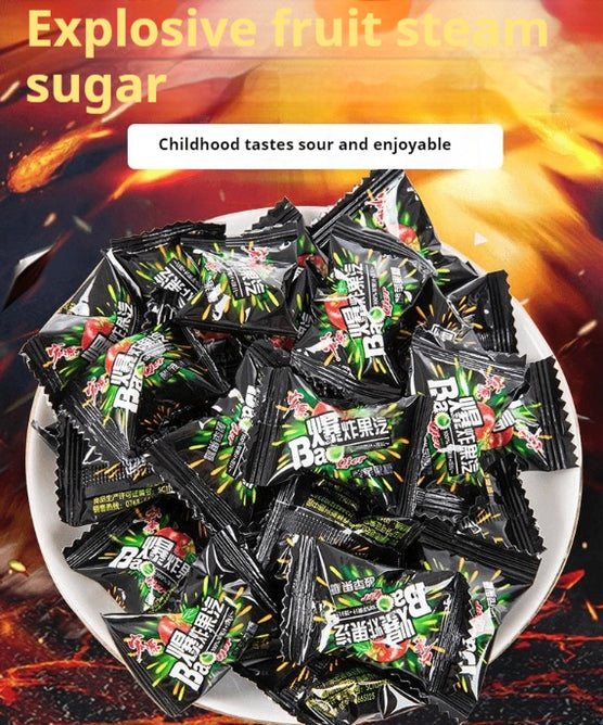 Orange - Flavored Fruit Hard Candies with an explosive sour kick! Enjoy a unique taste at any time. These heart - shaped candies are suitable for all ages. 350g/12.35oz*1 bag, perfect for casual snacking.