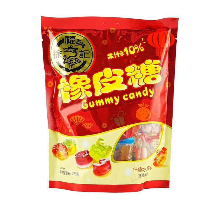 Assorted Gummy Candies: Mixed fruit flavors with a soft, bouncy texture. In fun shapes, suitable for all ages, delicious and non - sticky. 280g/9.88oz*1 bag, ideal for casual snacking.
