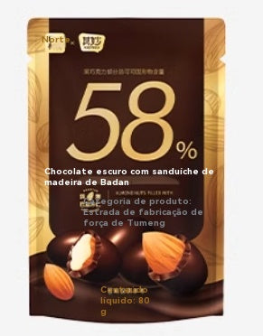 Chocolate Bean Nut Sandwich Silky Smooth Delicious Enjoyable Leisure Snack 80g/1pc