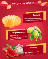 Crispy & Fresh Tomato Flavored Potato Chips, 300g/3packs! Selected Premium Ingredients for Unmatched Taste. Ideal for Leisure Time, Be It Movie Nights or Hangouts. A Tasty, Crunchy Snack That's Your Perfect Companion to Relax and Enjoy Moments.