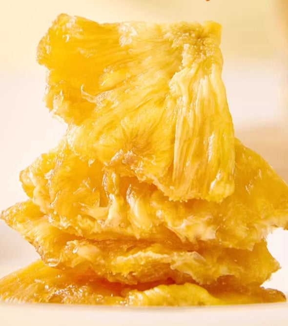 Dried Pineapple: Golden in color, with a delightfully sweet - sour taste. Naturally sweet, rich in fruit flavor. A healthy and delicious treat, 158g per bag.