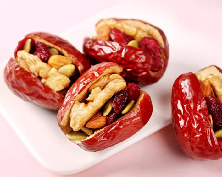 Nut - stuffed Red Dates: Sweet, Crispy, and Delicious. Meticulously Selected and Nicely Packaged, 216g/Bag