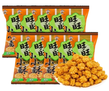 Mixed - Flavor Rice Crisps: Crispy, Fragrant with Golden Hue & Plump Grains. Ideal for Binge - watching! 180g (10 Packs)