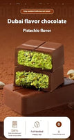 Dubai Style Chocolate Bar Pistachio, Crispy texture,Dark chocolate，Sandwich chocolate, individually wrapped, Gift, Snack, 2.29oz (Pack of 1)