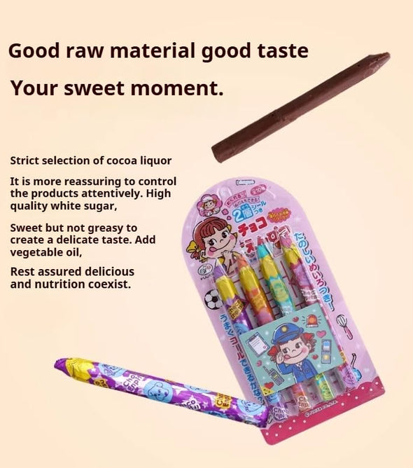 Chocolate，Crayon-shaped，Creative and Lovely Snack，Can be Used as a Birthday Gift，Delicate Texture，27g/0.95oz box