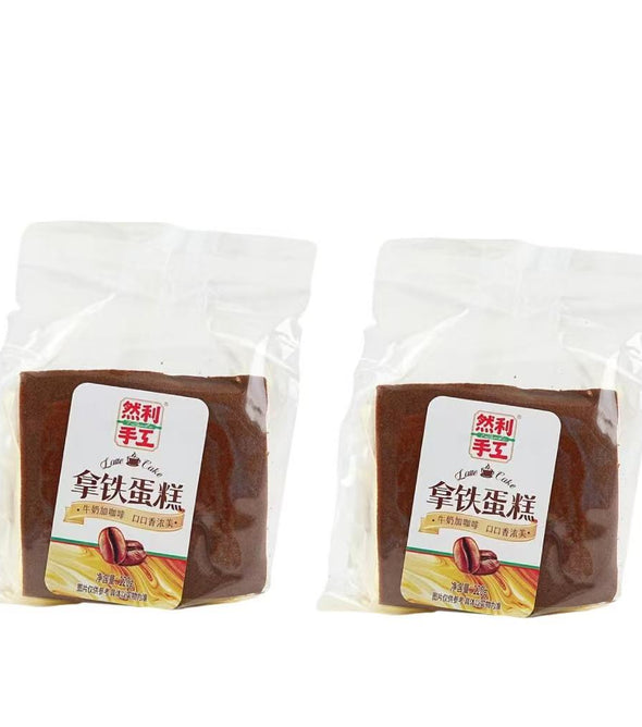 Moist Fluffy Latte Cake, Rich Coffee Milk Aroma, Balanced Sweetness, Light Airy Texture, Convenient Individually Packed Snack, Great for Breakfast or Afternoon Tea, 120g*2 packs