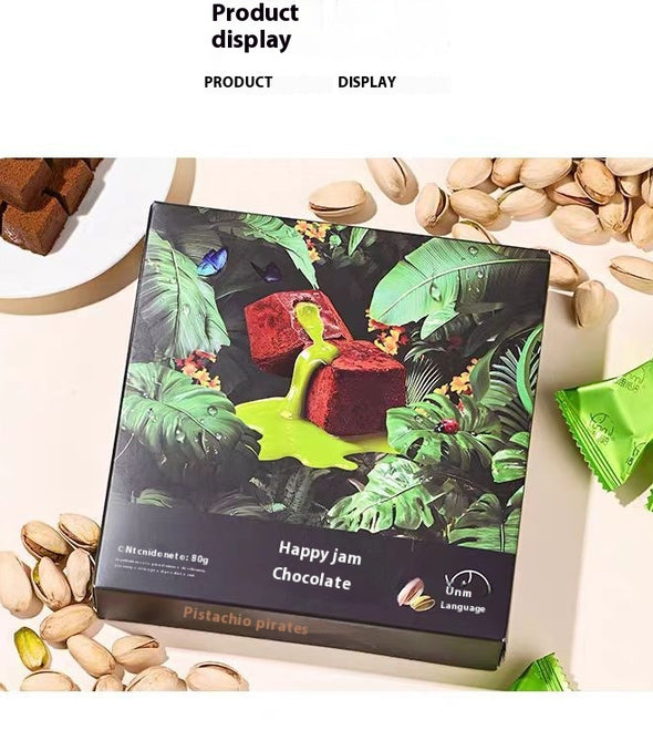 Dubai style chocolate bar pistachio, dark chocolate, Pistachio Flowing Chocolate, chocolate candy, Ideal gift, exotic indulgence,Separately packaged, casual snacks 2.82oz（Pack of 1）