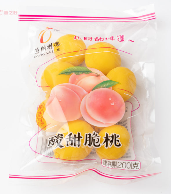 🍑Sweet & Sour Crispy Peaches, Fruit Peach Snacks, Chinese Food Snack Delicious Crispy Dorm, Gluten-Free, Vegan, Non GMO, Healthy Fruit Snack for Kids & Adults, Candied Fruit, Office Exotic Dry Fruits - 95g 酸甜脆黄桃